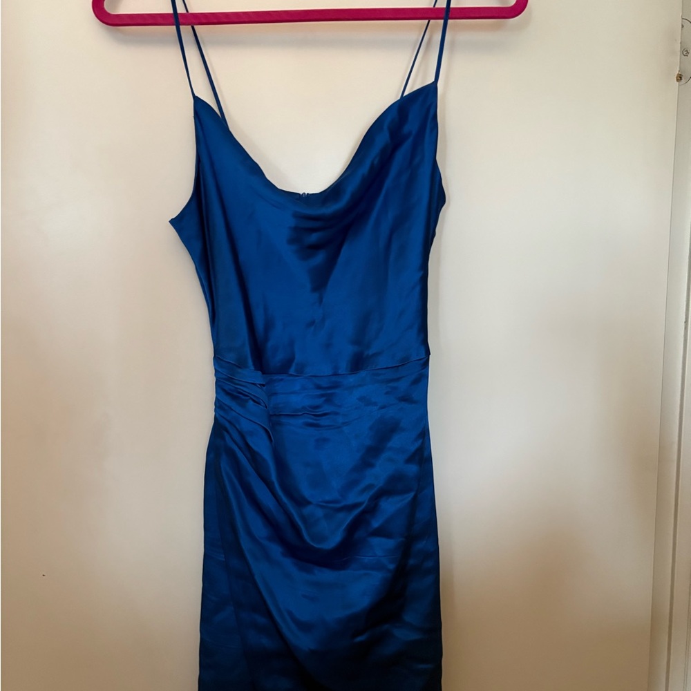 Zara Blue Satin Mini Dress